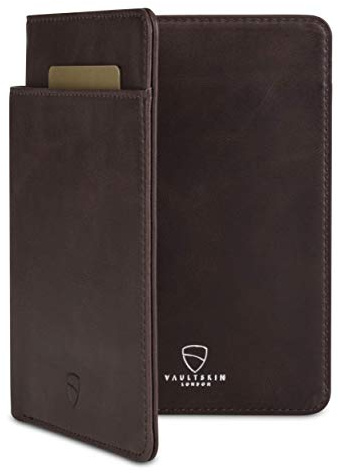 Vaultskin Kensington Housse Passeport en Cuir avec RFID, Marron