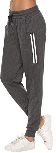 Sykooria Pantalons de Sport Femme Jogging Femme Coton Pantalons de Survêtement Pantalon Jogging Femme Pants avec Poches per Fitness Sport S-XXL