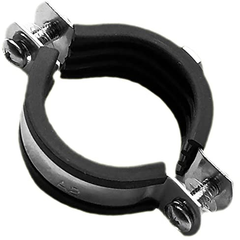 MegaHaustechnik Rohr Schellen aus Edelstahl mit Schallschutz - 5 Stück für Rohr Außen Durchmesser 48-53 mm Spannbereich 1 1/2 Zoll mit M8 Befestigung Mutter