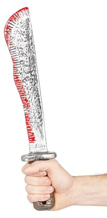 P'tit Clown - Machette Factice en Plastique - Accessoire Effrayant pour Halloween, Déguisements de Tueur, Cosplay, et Soirées à Thème (Gris)