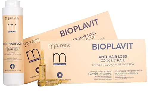 Maurens – Pack Anticaída Cabello – 24 Ampollas Anticaída + Champú Sin Sulfatos 400ml – Fortalece, Nutre y Acelera el Crecimiento del Cabello Quebradizo