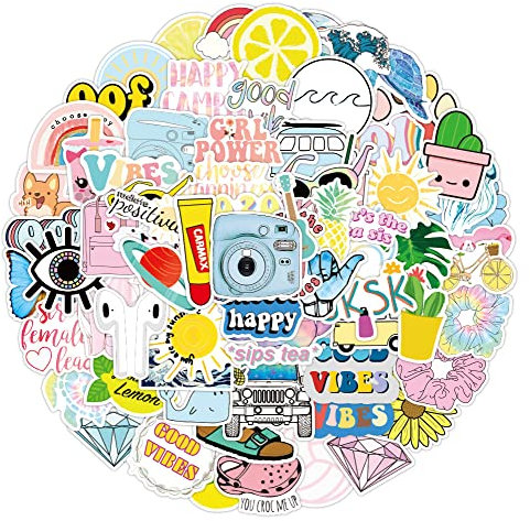 CIOUYAOS 100 Stück Sticker Set, Aesthetic Vintage Deko DIY Schöne Wasserfeste Vinyl Aufkleber for Auto Laptop Skateboard Fahrrad Decoration Mädchen Kinder School Stuff (Coole)
