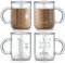 Hsei 4 Stück 473 ml Koffeinbecher Becher Koffein Molekül Becher mit Griff Becher Kaffeebecher Borosilikatglas Chemie Becher für Chemie Geschenke Messen für Kaffee, Latte, Tee, Heißes Kaltes Getränk