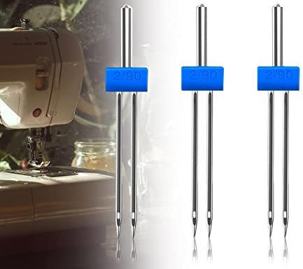 KAPSING 3 Stücke Universal Zwillingsnadel Jersey Nähmaschinennadeln Nähen Nähmaschinen Zubehör Nadeln Zwillingsnadeln für Nähmaschine