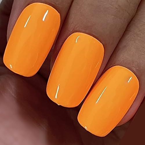 MAYCHAO 15ML Halloween Gel Nail Polish 1PC Neon Orange Gel Polish Soak Off UV Nail Varnish for Nail Art Manicure Salon DIY at Home, 0.5 OZ