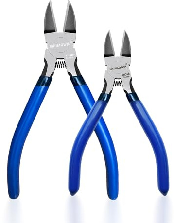 KAIHAOWIN Seitenschneider 130mm und 160mm Set Bündigschneider Ultra Scharfe Federbelastete Drahtscheider Zange zum Basteln Schmuckherstellung-2 PCS