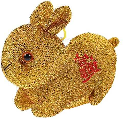 ibasenice Schöne Kaninchenpuppe Aus Plüsch Cartoon-hasenspielzeug Dekoratives Stoffkaninchen Ausgestopftes Kaninchen Für Junge Mädchen Neujahrs-kaninchenfigur