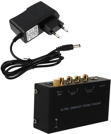 DIYEAH Preamplificatore Stereo Per Giradischi Preamplificatore Per Giradischi Basso Rumore Convertitor Segnali Controllo Del Volume Compatto Design Moderno