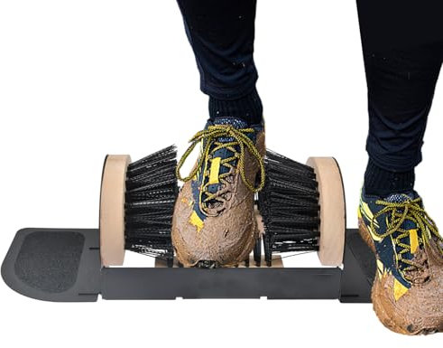 Raschietto per scarpe da esterno, resistente, per pulire le scarpe da pavimento, struttura in legno e metallo, per rimuovere lo sporco e il fango, pronto per il cantiere, non richiede piegatura, 23,5