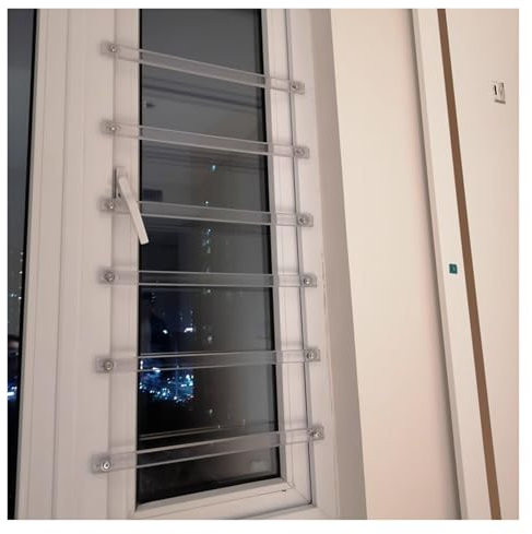 inferriate per finestre Barre Di Sicurezza Nascoste Per Finestre Corte, Regolabili, Leggere, Per Bloccare Finestre E Proteggere Balconi Dai Bambini, Barriere Anticollisione Per Finestre.(6 pack,26inch