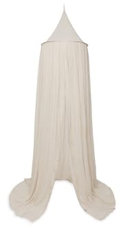 Jollein Baldachin Cosy Check – 245 cm – Betthimmel Babybett Kinderzimmer – Innenschlaufe für Mobile – Oeko-TEX Zertifiziert – Sand Nougat Karo