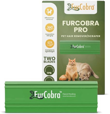 FurCobra Pro Épilateur pour Animaux de Compagnie de Voiture 11,9 cm – Outil léger et Compact pour enlever Les Poils de Chats et de Chiens, grattoir pour lit, canapé, Tapis, Surfaces de la Maison