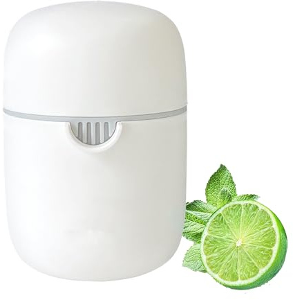 ZWCEGND Lemon Squeezer and Simple Manual Citrus Juicer Small Portable Lime Juicer Cup with Two Ways of Use for Different Fruits(White)
