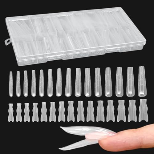 Moule À Ongles Sandwich, 180 Pièces Extension D'ongles, Transparentes À Structure Sandwich, Capsules Pour Ongles En Forme De Cercueil, Idéales Pour, Amis, Pédicures, Soins Esthétiques