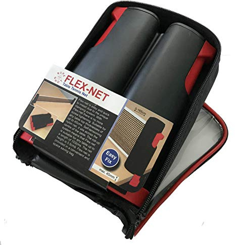 Sure Shot Unisex Syed Flex Table Tennis Net and Post, Black Red, 6 Inch height x 5 Inch length max UK