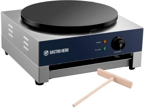 GastroHero Crêpière électrique - 1 plaque de cuisson Ø 400 mm | CHR Fournitures de la restauration