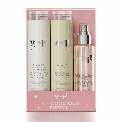 YUUP! – KIT Chiot | Shampoing Chiot et Peau Sensible, Après-shampooing demelant et Eau parfumée, idéal Aussi pour Chat