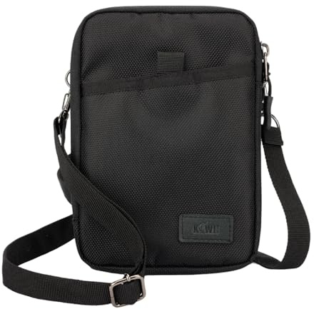 KIWIFOTOS Triple Phone Travel Passport Neck Pouch Bag with Shoulder Strap And Carabiner Multi-Function for Smartphone, Card - Great Travel Accessories Internal Dimensions 170 x 110 x 15mm (Black)