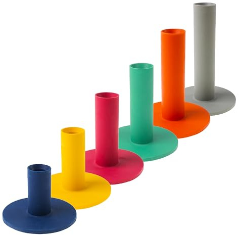 ECADDIE Rubber Driving Range Golf Tees - Mixed Colours & Sizes - Suitable for Driving Range Mats, Practice Mats & Winter Mats - Indoor & Outdoor Use (Set of 6)