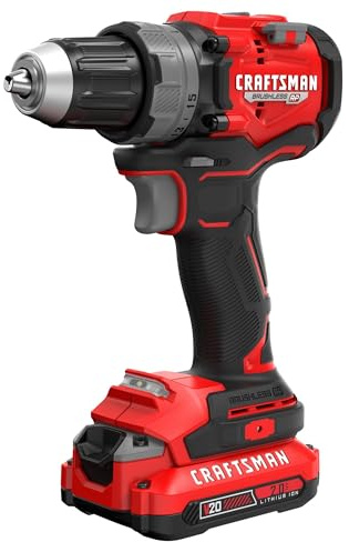 CRAFTSMAN V20 1/2 Inch Drill/Driver Kit with 2 Batteries and Charger (CMCD725D2)