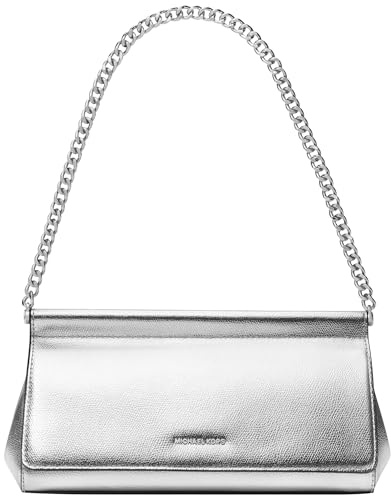 Michael Kors Women Carmine Medium Clutch Hand Bag, Silberfarben