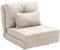 HOMCOM Fauteuil Convertible 1 Place Fauteuil Paresseux lit chauffeuse 1 Place - Coussin Inclus, Dossier réglable - Salon, Charge 120 kg, Tissu Lin Beige