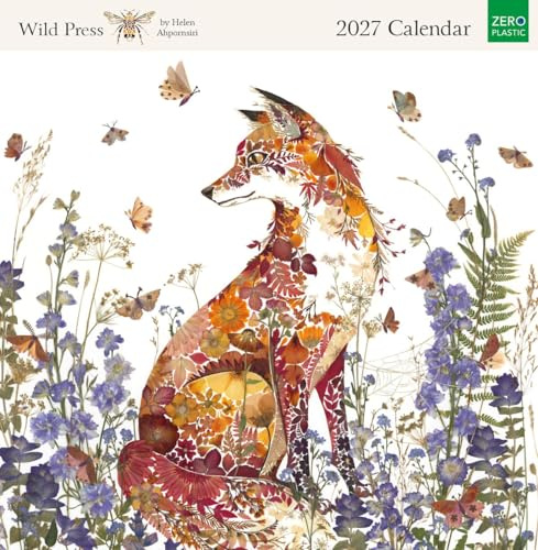 Museums & Galleries Wild Press by Helen Ahpornsiri 2027 Calendar - Month to View Wall Calendar UK - 2027 Wall Planner and Personal Organiser for Home and Family