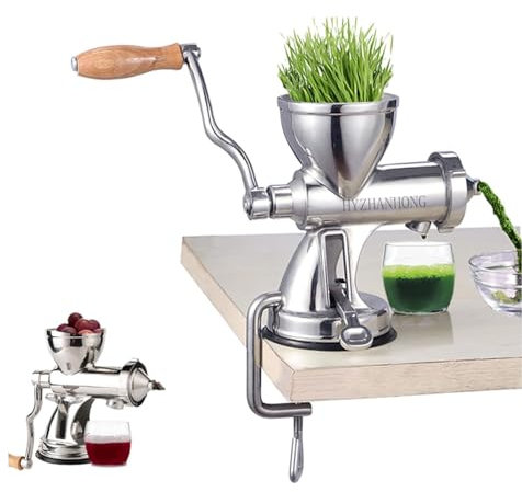 HYZHANHONG Manueller Weizengras-Entsafter, Hochleistungs-Edelstahl-Weizengras-Entsafter Manueller Entsafter, Haushalts-Gesundheits-Entsafter, geeignet für Weizengras-Obst, Äpfel, Birnen, Gemüse