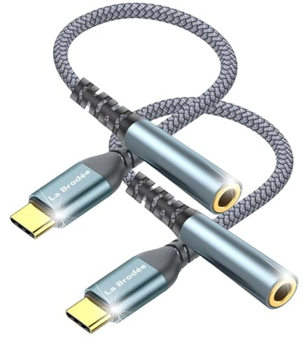USB C to 3.5mm Jack, 2 Packs Type C to 3.5mm Headphone Aux Digital Audio Earphone Adaptor, Aux to USB C Earphone Adapter for Samsung Galaxy Pixel, iPad Pro, HUAWEI, Xiaom, and More Type C Devices