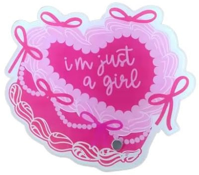 Acrylic Lash Tile for Eyelash Extensions - Pink Heart I'm Just a Girl Palette with Magnetic Tweezer Holder, Lash Tech Organizer Palette for Lash Strips