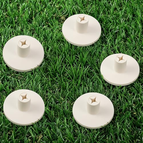 Vin Beauty Rubber Golf Tees for Mats, 5 Pack Golf Mat Simulator Tees for Driving Range Mat & Indoor Outdoor Practice Mat Tee Adaptor Size 0.8’’ Flight Golf Tees Grey Tee Holder Set for Hitting Mats