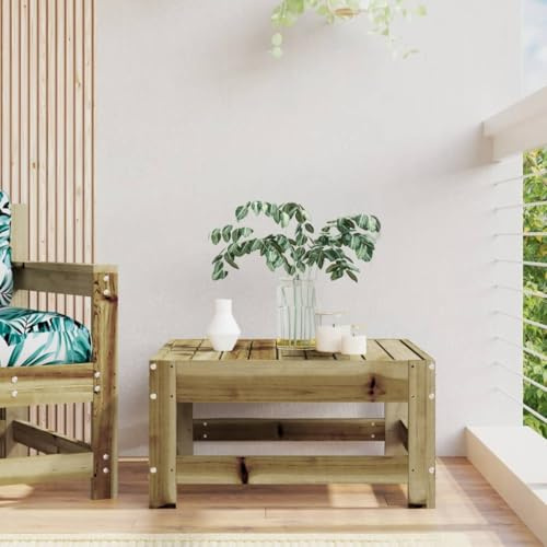 Tonture Sgabello da giardino in legno di pino impregnato, 62 x 62 x 32 cm, sgabello modulare per esterni, resistente alle intemperie, elemento versatile per terrazza, balcone, giardino d'inverno