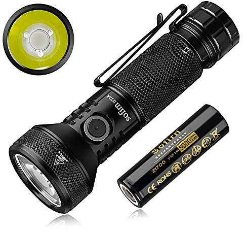 Sofirn Wiederaufladbare Led Taschenlampe 2100 Lumen Superhell Taschenlamp IF22A TIR Outdoor Thrower USB C Taschenlampe Grifflicht Ultra Bright mit 6 Modi 21700 Batterie Powerbank Funktion