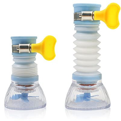 Faucet Water Purifier, Movable Kitchen Tap Head 360 Rotatable Sink Faucet Sprayer, Swivel Water Saving Tap Aerator Diffuser Faucet Nozzle Filter Adapter, Anti-Splash Extender Spout (Blue)