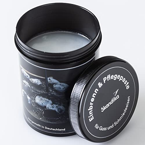 Skandika Dutch Oven inbränningspasta och skötselpasta | Skötsel och skydd för gjutjärnsgrytor, stekpannor, 250 ml | BBQ-tillbehör, grilltillbehör, eldgryta