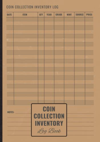Coin Collection Inventory Log Book: Coin Collecting Gift for Beginners and Experienced | Collector’s Record and Collectible Coins Catalog Notebook