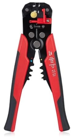 3 in 1 Automatic Wire Stripper Crimper, Self-Adjusting Wire Cutter & Cable Stripper, Crimping Tool Plier Cutter for Home and Car Electrics Wiring 10-24 AWG (0.2-6.0mm²), Red