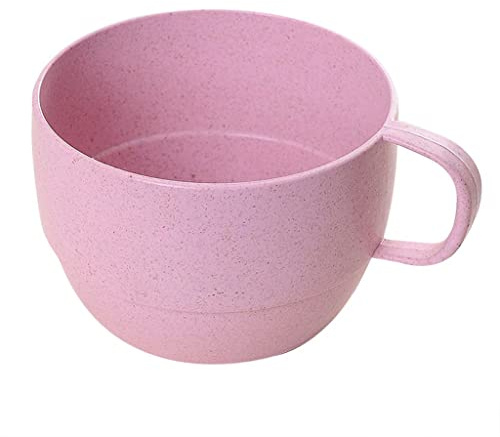 Tazza da latte leggera in stile europeo, bocca larga, semplice tazza da colazione a fondo piatto (colore: rosa)