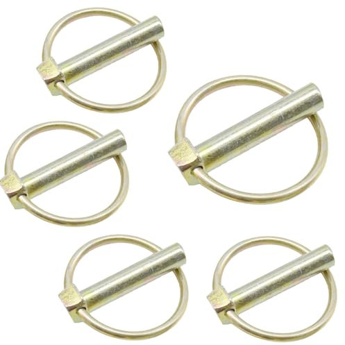 Hocansen Lot de 5 goupilles pliantes rondes 1 x 4,5 cm avec anneau - Assortiment de boulons pour pelouse, jardinage, agriculture (10 x 45 mm/OX)