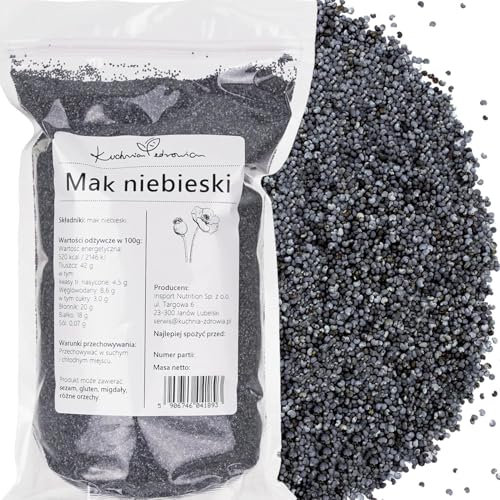 Graines De Pavot Bleu Naturelles 500g – Saveur Délicate Et Noisettée, Riche En Fibres Et Protéines Végétales – Idéal Pour Pâtisserie, Boulangerie Et Salades – Kuchnia Zdrowia