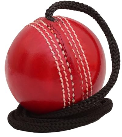 Hanging Cricket Ball for Traning, Knocking and Practice – Hanging Ball with Rope Threaded in Seam