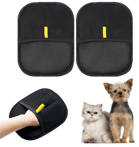 2 PCS Pet Grooming Gloves, Pet Grooming Gloves, Cat Grooming Glove for Dogs, Static Removal Gloves Pet Hair Reusable Pet Hair Remover Gloves