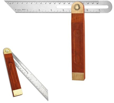 Adjustable Carpentry Square Bevel Gauge T Bevel Blade Ruler with Hardwood Handle Angle Measurement Tool Stainless Steel Blade Ruler For Craftsman Carpenter Architect Engineer Woodworking