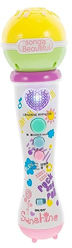 Kisangel Microphone de Jeu Multifonctionnel pour Lumières et Sons Musical Éducatif pour Éveil Musical