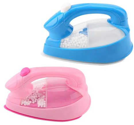 Keenso 1Pc Mini Electric Iron Toy, Portable Plastic Pink Kids Children Baby Girl Pretend Play Home Appliances Toy