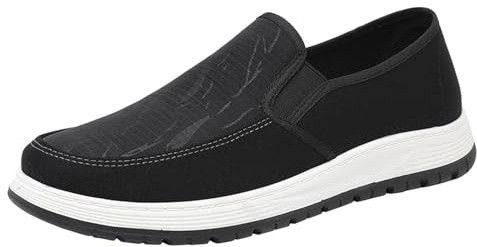 Fritidsskor herr utan snörning, tygskor herr sommar slip-on båtsportskor casual pumps skor platta segeldukar mjuk sula arbetsskor