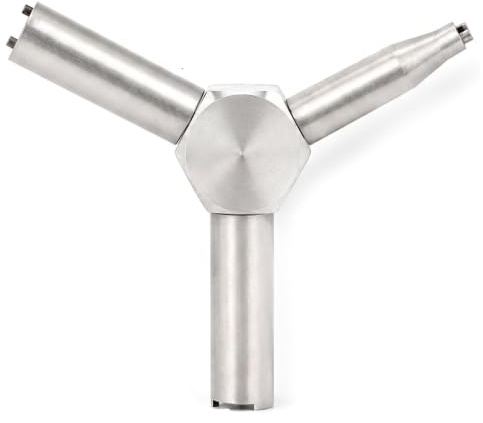 Anti Snap Valve Key Triangle Wrench Non Slip Heavy Duty Steel Multi Tool for Gas Meter Box Cabinet Water Spigot Tap Plugs Shed Door Locks Shutter Openers Radiators Plumbing Single Silver