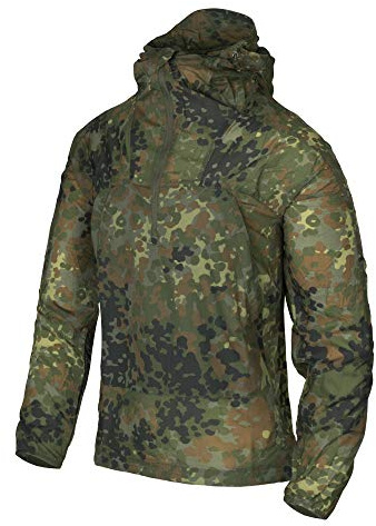 Helikon-Tex Taktische Feldjacke Windrunner - Outdoor, Freizeit - mit Kapuze, Taschen - Winddichte Outdoorjacke - Flecktarn - Größe L