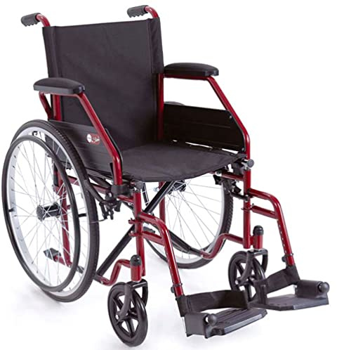 Carrozzina pieghevole ad autospinta in acciaio verniciato Serie Start seduta 45 cm Rossa Art. CP100R-45