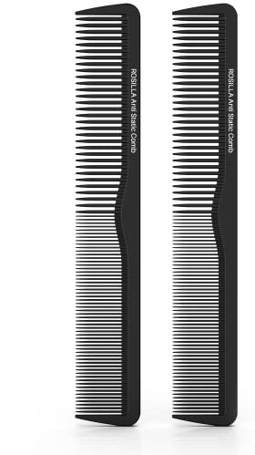 2er-Pack Carbon Kamm. Antistatisch, Bruchsicher und Geruchsneutral. Professioneller Friseur und Barbier Kamm Männer und Frauen von Rosila Haarkamm 18 cm